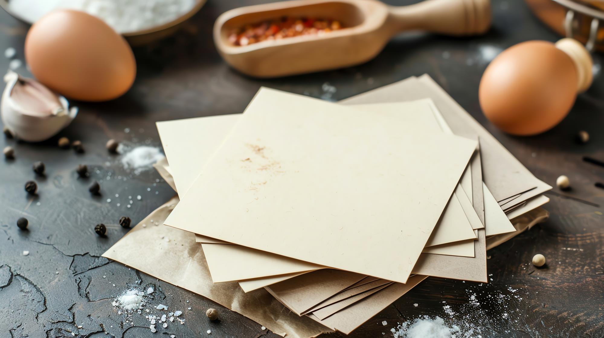 Stack of recipe cards tied with string